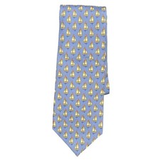 BROOKS BROTHERS 346 Men's Silk Necktie USA Designer Sailboats Blue EUC