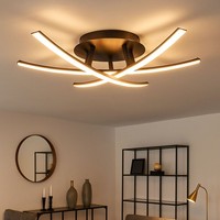 Deckenlampe Deckenleuchte Schlafzimmerleuchte Schwarz KüChenlampe Led L 46 Cm