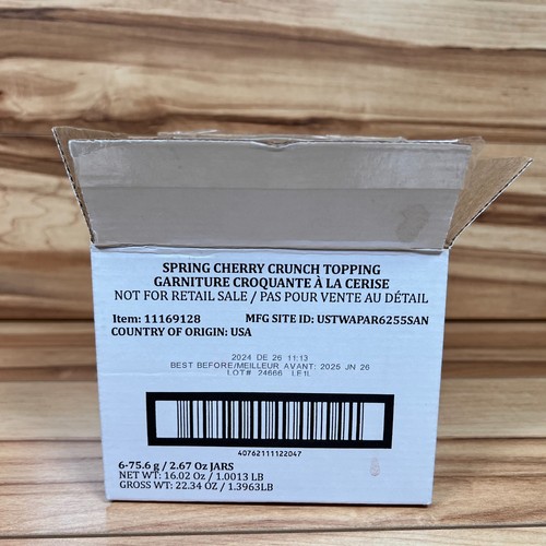 Box of 5 NEW Spring Cherry Crunch Topping From Starbucks Store Pink 06/25 - Picture 8 of 9