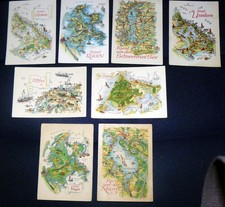 8x AK Landkarten Mecklenburg-Vorpommern DDR 1958-1968 Rügen Usedom Darß