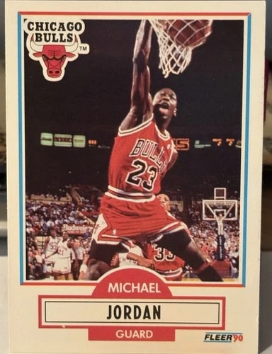 1990-91 Fleer - Michael Jordan #26 Chicago Bulls With Print Hickey ERROR CARD