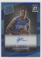 2017 Donruss Optic Rated Rookie Blue Prizm Signatures 3/49 Jawun Evans Auto 2u3