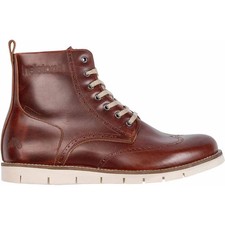 Image of Helstons Holey Motorcycle Motorbike Leather Boots Brown