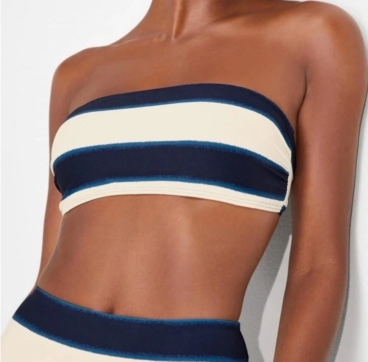 Kate Spade Toldo Rayas Bandeau Bikini Traje de Baño Blazer Azul Talla Grande NUEVO N15 Foto 3 de 4
