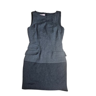 Rouge a Levres Wool Sleeveless Sheath Mini Dress 40 Italy XS Office Quiet Luxury