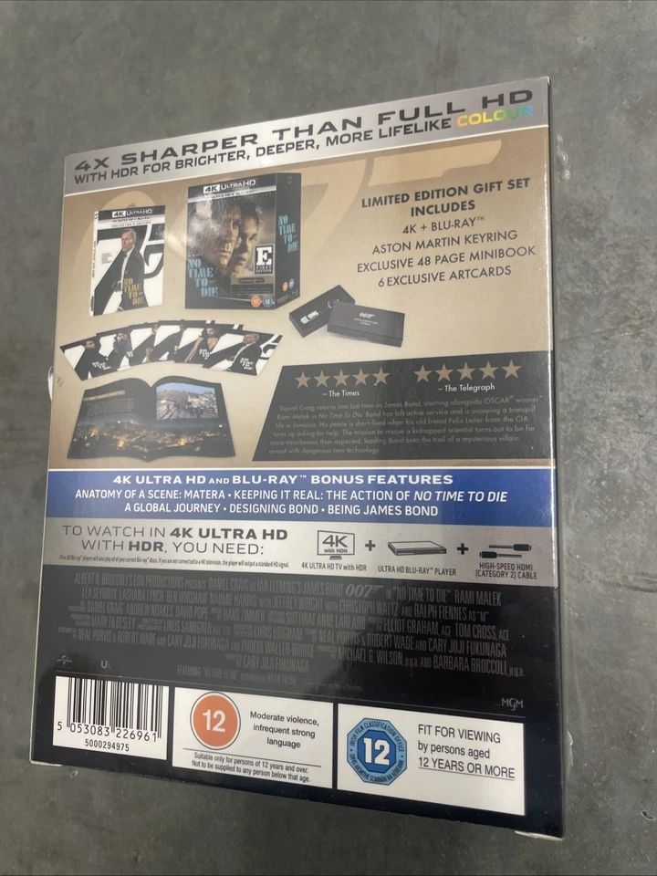 No Time To Die 4K Blu-ray HMV Exclusive First Edition Boxset Sealed James Bond  - Image 2 of 3
