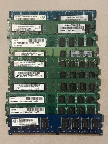 LOT (10) 20GB Multi Brand 2GB PC2-6400U DDR2-800MHz DIMM Desktop Memory RAM