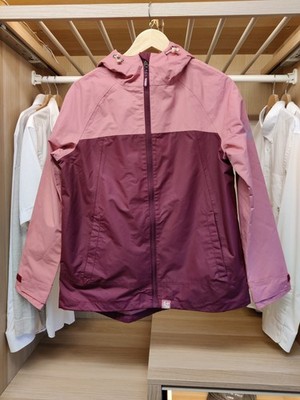 WEIRD FISH REGENMANTEL UK 12 ROSA BURGUNDER LEICHT REISSVERSCHLUSS KAPUZE DAMEN JACKE