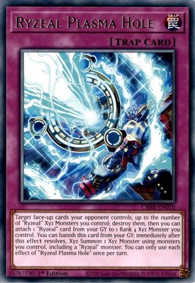 Ryzeal Plasma Hole Rare TRAP 1st Edition Crossover Breakers Yugioh