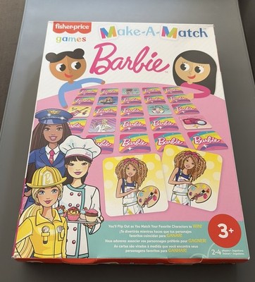 Barbie Make-A-Match Memory Card Game Fisher Price Kids Ages 3+ Complete EUC