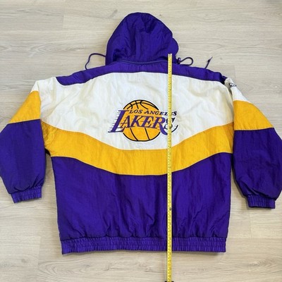 Vintage Los Angeles Lakers Apex One Parka Jacket Hooded XL 90s