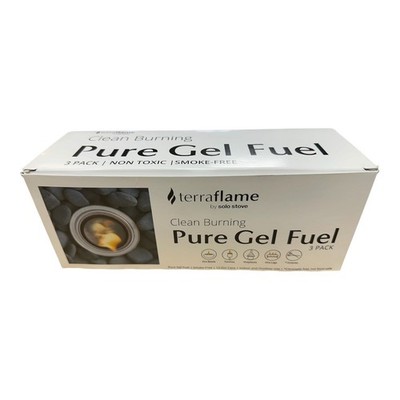Terraflame Pure Gel Fuel, Clean Burning, 3 Pack, 12.3 oz Cans, Smoke Free