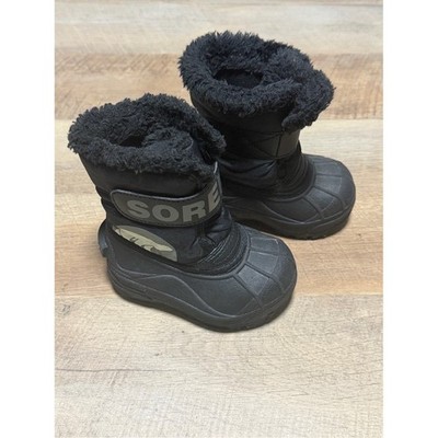 Sorel Snow Commander Toddler Winter Boots Black/Charcoal Size 6