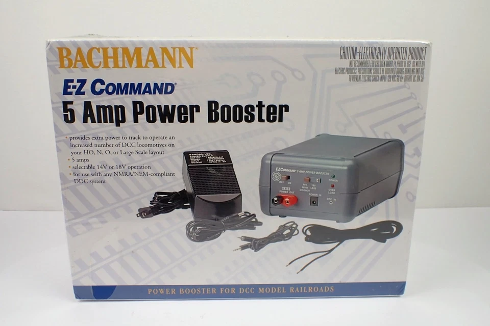 Bachman No.44910 E-Z Command 5 Amp Power Booster Neu in Box für DCC / alle Skalen