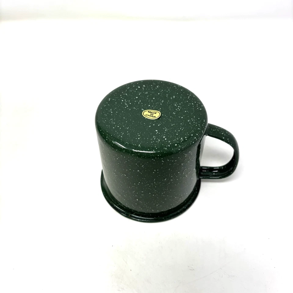 Juego de comedor vintage Coleman 12 piezas esmalte moteado verde camping nunca usado Foto 3 de 4