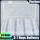60 PCS 40MM Clear Round Coin Capsules Holders Case Container w/ Storage Box