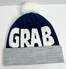 Crab Grab Knit Pom Beanie Hat Black Gray White Snowboard Winter Cap Acrylic