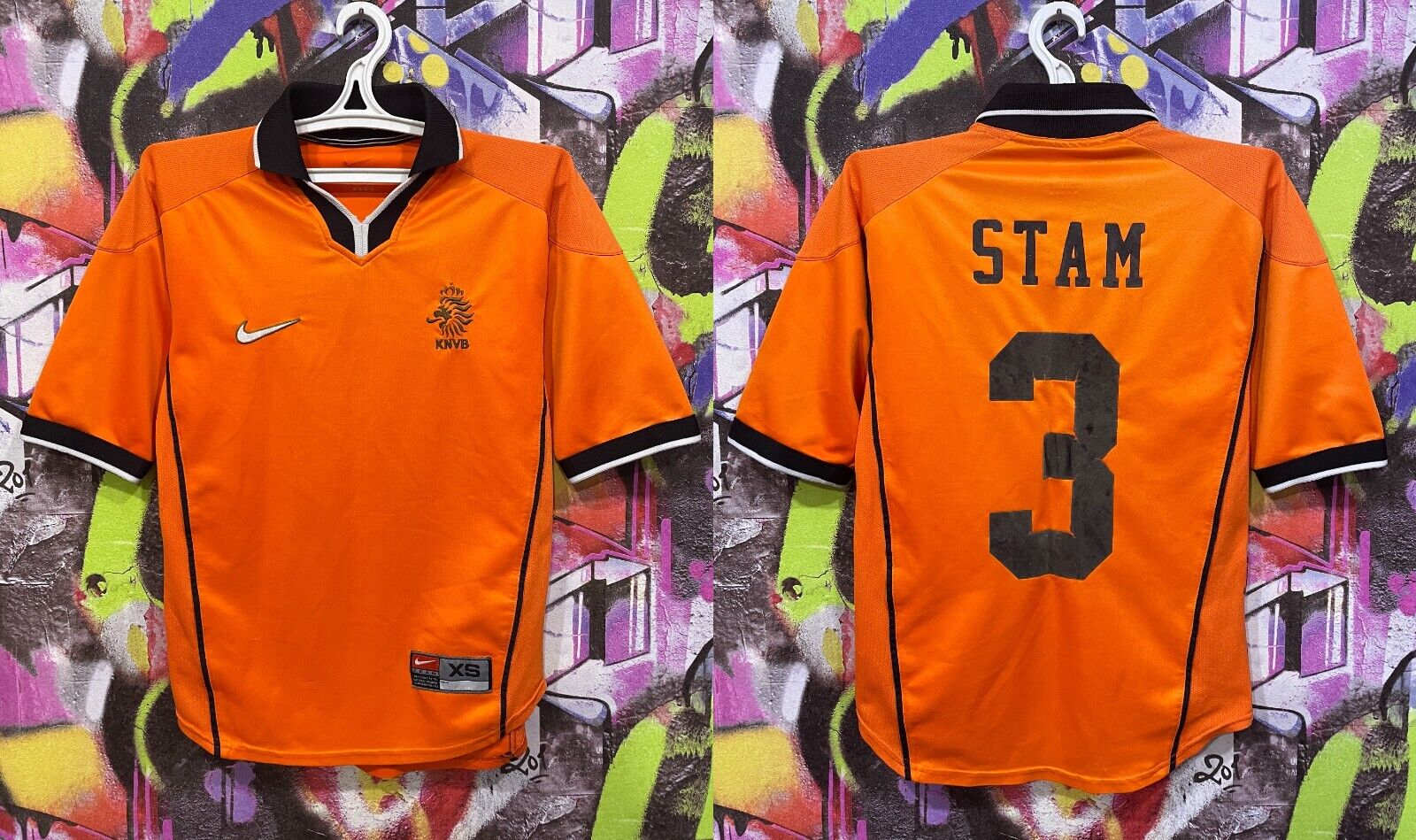 KNVB Netherlands Nike Premier 1997/98 #3 Jaap Stam Home Kit Jersey