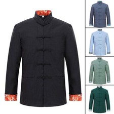 Mens Traditional Chinese Tang Suit Coat Jacket Martial Arts Kung Fu Uniform Hot