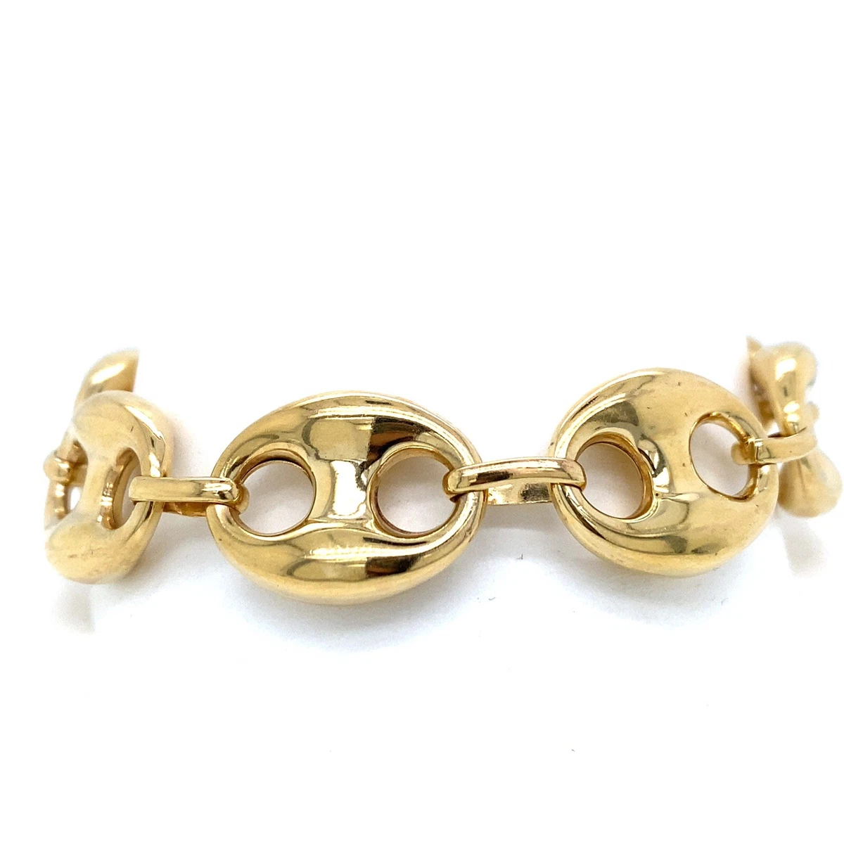 10KT YELLOW GOLD PUFFED GUCCI LINK BRACELET 7.5