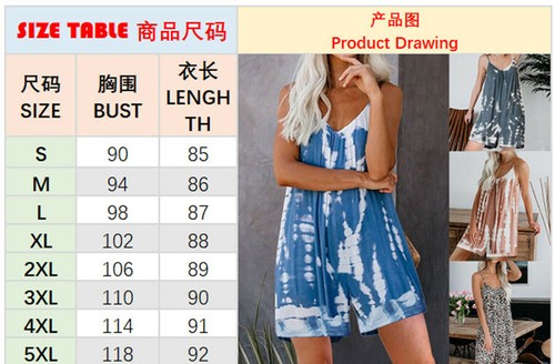 Plus Size Womens Summer Sleeveless Casual Jumpsuit Ladies Loose Beach Print - Bild 6 von 16