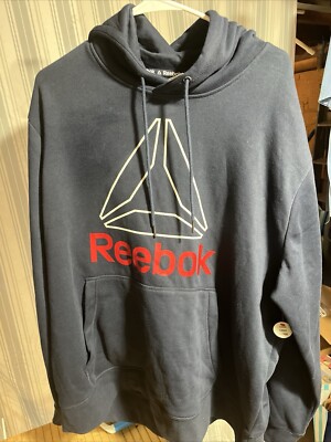 NEW Reebok Men's Pullover Hoodie Sweatshirt Navy Blue Sizes  2X LARGE