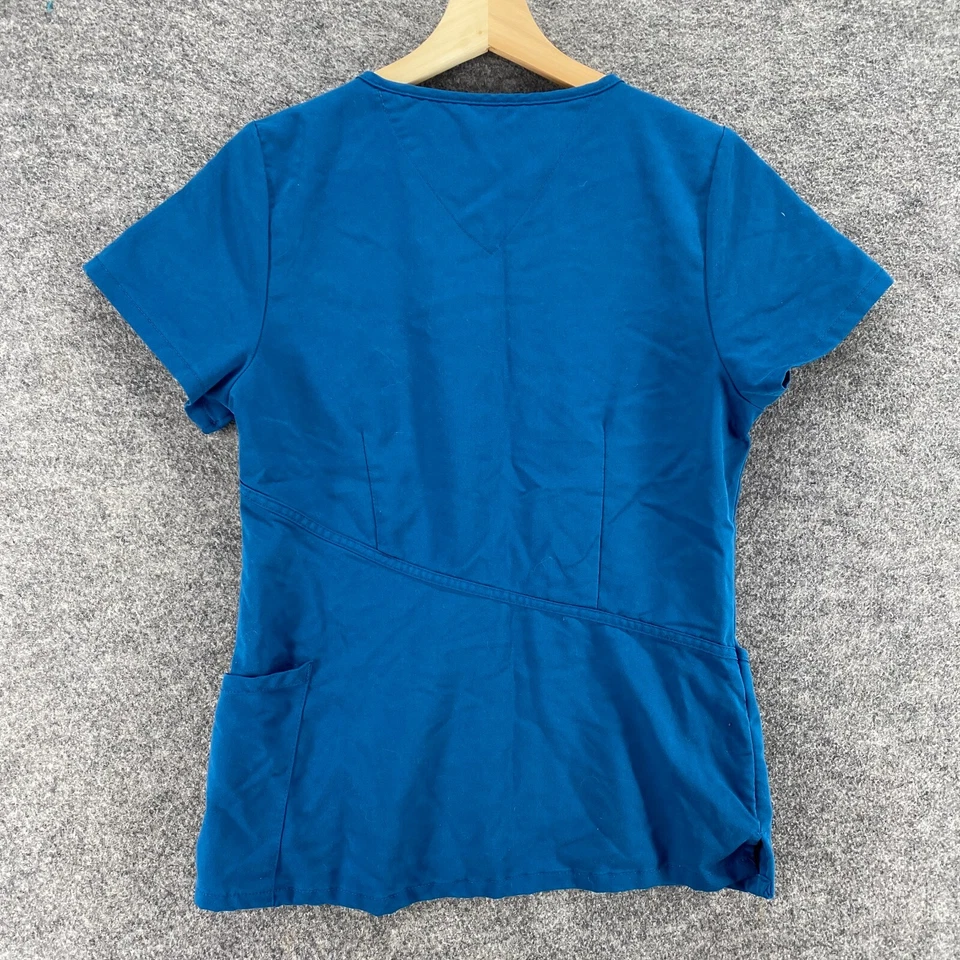 Blusa Médica Urbane Ultimate para Mujer XS Azul Cuello en V Manga Corta Bolsillos Rayón Foto 2 de 4