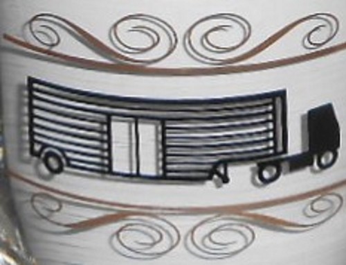 RAR Set (6) MCM 1950er-60er 14 oz GROßE ROLY POLY Bar Gläser LKW - BIG RIG - Bild 3 von 12