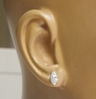 GIA New 14k white gold 1.98ct marquise oval diamond earrings Natural studs — photo 9