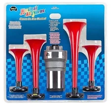 WEDDING MARCH MUSICAL AIR HORN KIT 4 Trumpets 12v Compressor WOLO