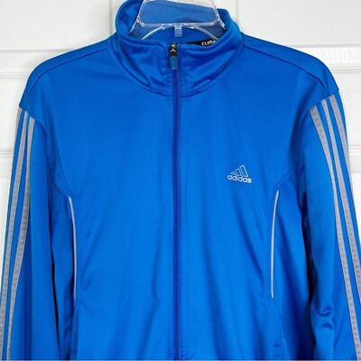 Adidas Climalite Full Zip Track Jacket in Blue Men's Sz M | eBay