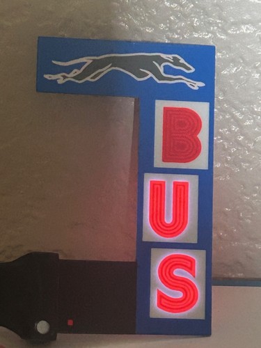 GRAYHOUND BUS - ANIMATED NEON DOUBLE SIDE SIGN HO / O Scale - PLUG-N-PLAY - NEW - Picture 4 of 17