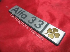 STEMMA LOGO SIGLA SCRITTA BADGE SCRIPT EMBLEM ALFA ROMEO 33 QUADRIFOGLIO ORO
