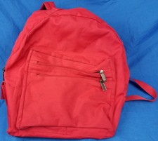 12x11x8 Unbranded 3 Pocket Simple Red Backpack Used Adjustable Straps Small-Medi