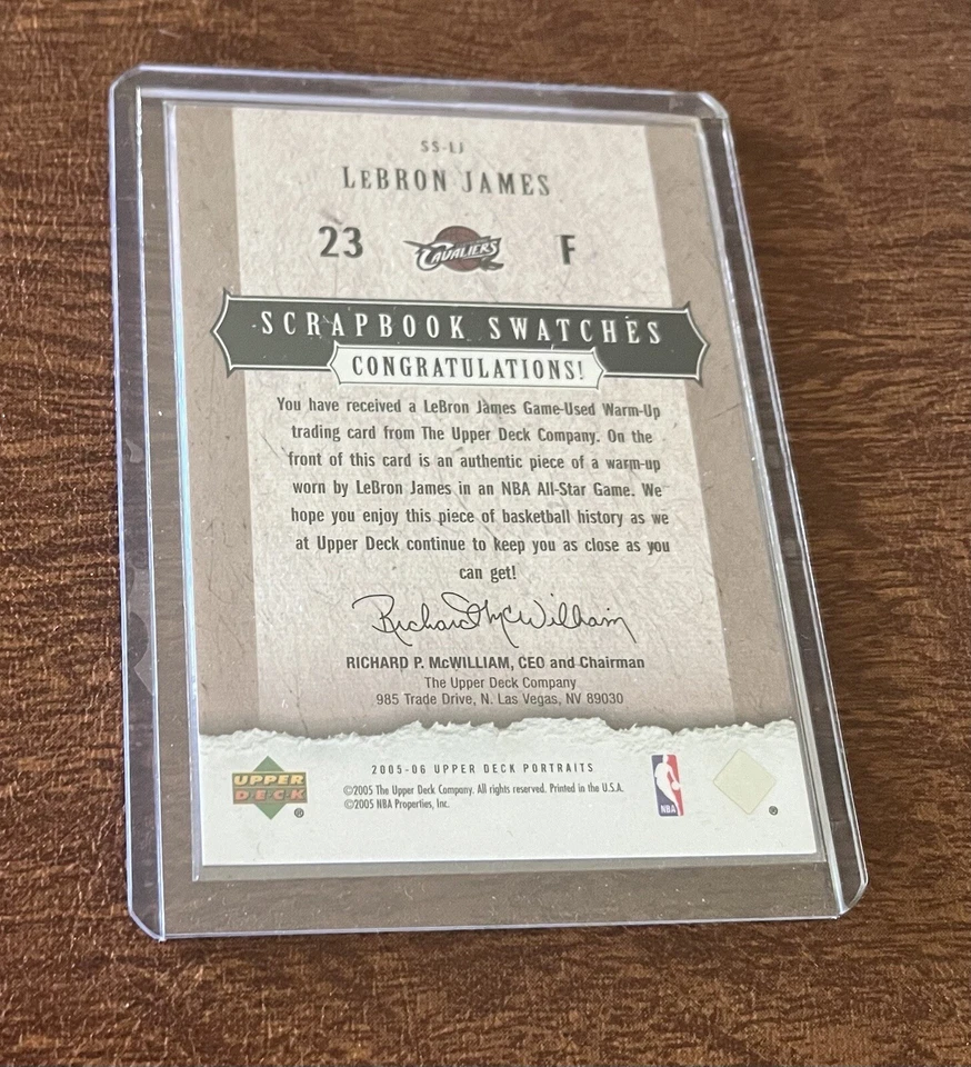 2005 - 2006 Upper Deck Portraits - LEBRON JAMES - Game Jersey Scrapbook Swatches - Image 2 of 2