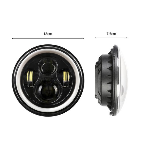 Pair 7" INCH LED Headlight HI-LO Beam For Ford Mustang 1965-1973 Bronco 1966-77 - Picture 12 of 12