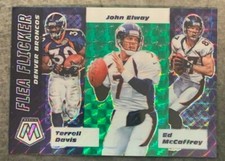 2020 Mosaic Flea Flicker Denver Broncos Elway Davis McCaffrey Green Prizm SP