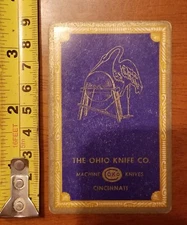 RARE OLD VINTAGE PLAYING CARD SINGLE OHIO KNIFE OKCO 606 CONGRESS 9 OF SPADES