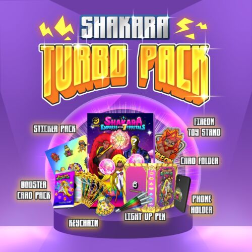 Shakara and the Elementors Turbo pack -graphic novel toy keychain trading cards - Foto 1 di 20