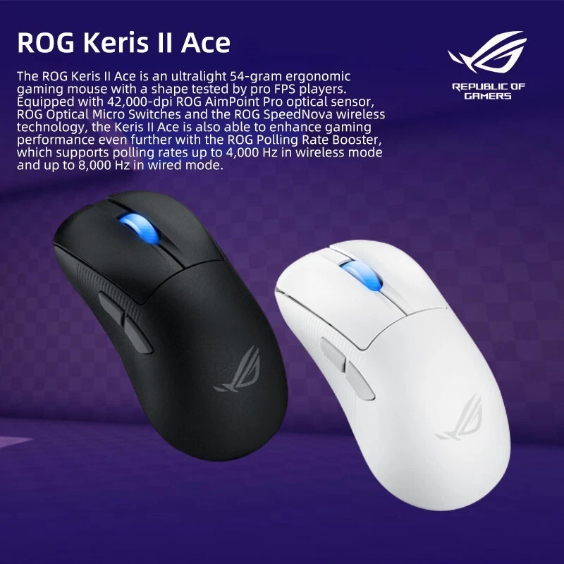 Asus Rog Keris II Ace Wireless Bluetooth Tri-Mode Mouse Aimpoint Pro 42k - Image 4 of 4