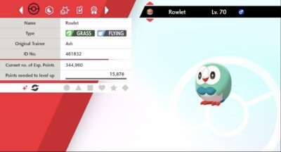 Pokemon Schwert & Schild Shiny Rowlet 6IV Max EVs