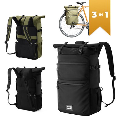 ROCKBROS 3 in 1 Multifunktional Rucksack MAX.16L Gepäckträgertasche Schwarz/Grün