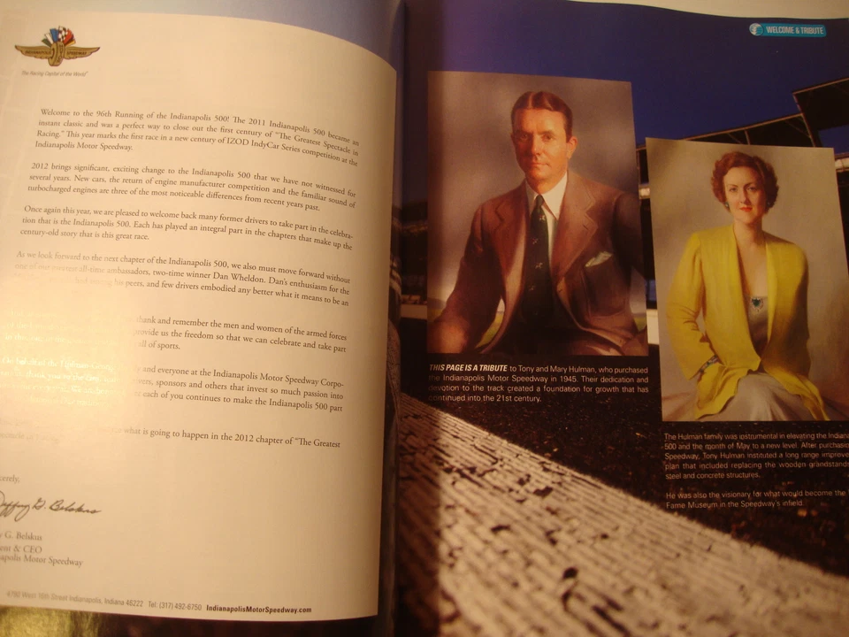 Programa Indianápolis 500 2012 con alineación Dario Franchitti Ganassi Foto 2 de 4