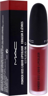 MAC Powder Kiss flüssige Lippenfarbe 975 ''Ruby Boo'' 5 ml neu verpackt authentisch kostenloser Versand