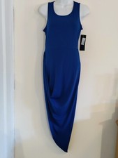 Tempted Apparel Marine Blue Party Dress Size S Assimettical New