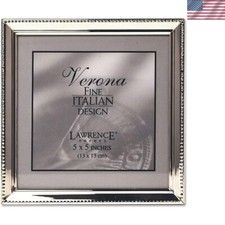 Classic Beaded Silver 5x5 Picture Frame - Ideal for Grandparents Day  New