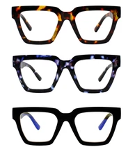 Yogo Vision Blue Light Blocking Reading Glasses for Women Big Square Oversized