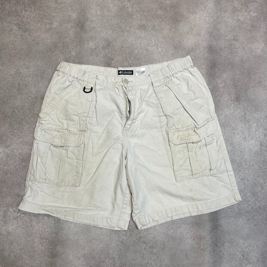 Pantalones Cortos Columbia Cargo Para Hombres Sueltos Lona Ropa de Trabajo Senderismo Pantalón, Beige, 38"