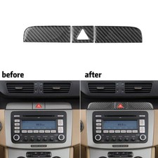 Cubierta de marco de luz de advertencia de coche de fibra de carbono para Volkswagen Passat 2006-2011
