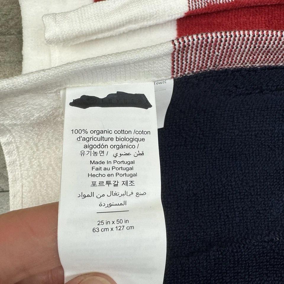 Toldo reversible Pottery Barn a rayas toalla de piscina para niños rojo negro 25”x50” leer OB Foto 4 de 4